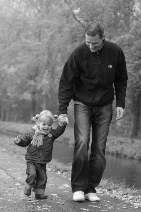 Stukje wandelen met papa