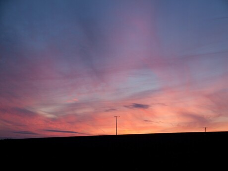 Zonsondergang in Bourscheid Luxemburg