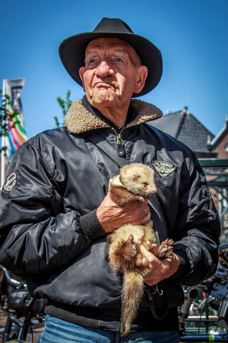 Old man with best friend