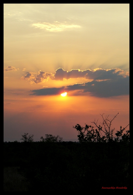 Zonsondergang in Zuid Afrika