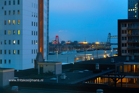 Uitzicht vanuit hotel Bruno in Rotterdam