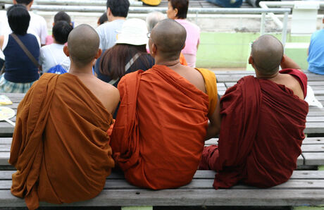 Three monks in a row