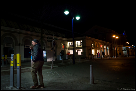 Rokende man, station Zwolle