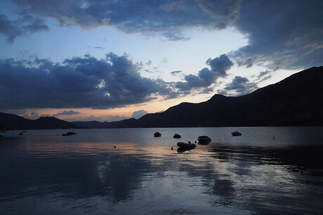 Iseo, Italie, zonsondergang