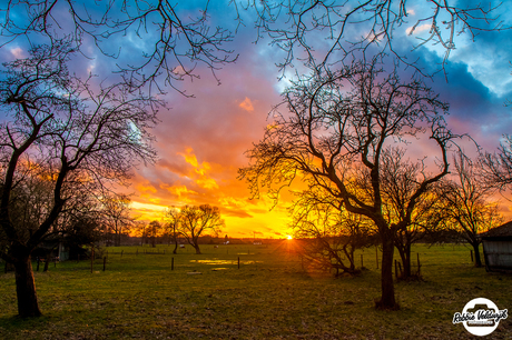 Landelijke zonsondergang