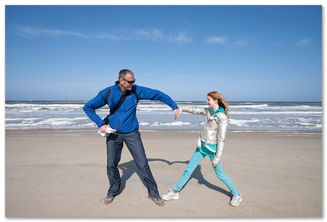 vader en dochter op Texel