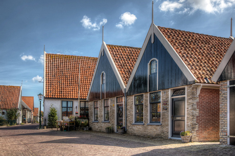 Een straat op eiland Texel
