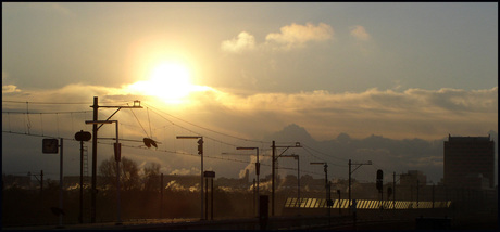 Zonsopkomst vanuit het station