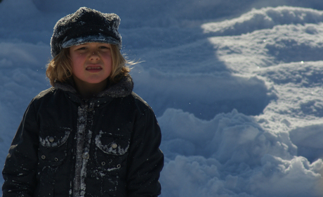 Fleur in de sneeuw