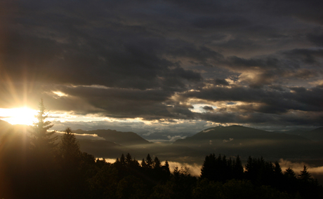 Zonsondergang bij Villach