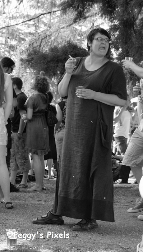 Woman being herself.