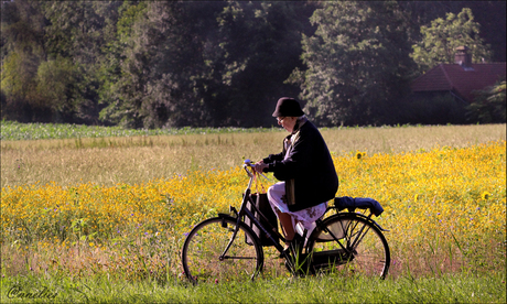 op de fiets......