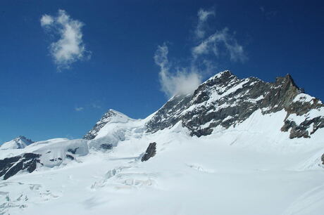 Jungfraujoch, een treinstation op 3454 meter, hoogste van Europa