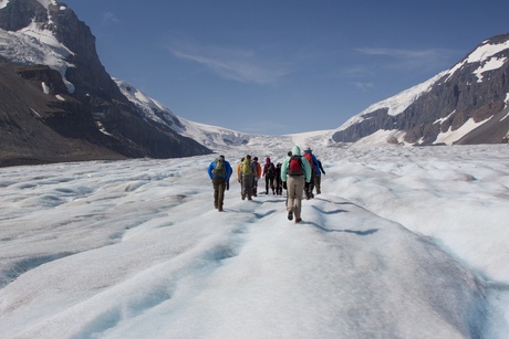 Exporing Athabasca Glacier
