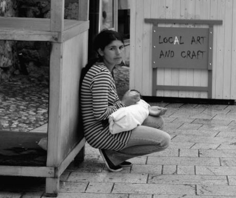 woman with baby