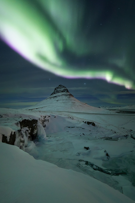 Kirkjufell bij nacht, IJsland