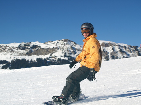 snowboarden in Villars