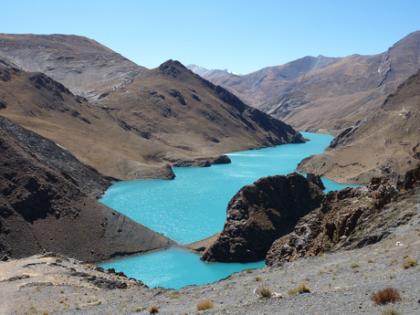 Blue lake in Tibet