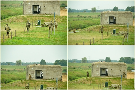 De controle door de reenactors Amerikaanse parachutisten.