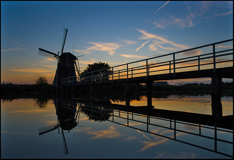 Kinderdijk vlak voor het ledlicht aanging