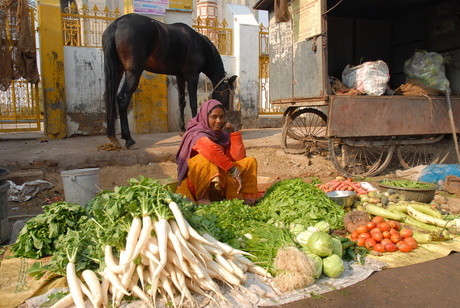 Groenten verkoop in India