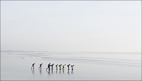 Schaatsers op de gouwzee