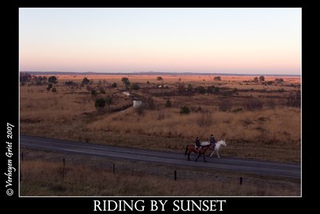 Riding by sunset
