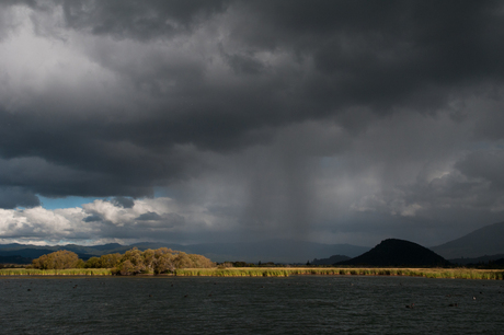 Rain over Lake Taupo