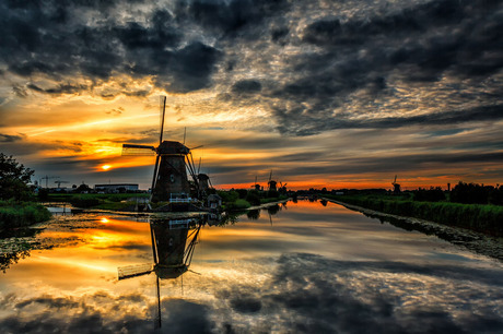 Zonsondergang Kinderdijk