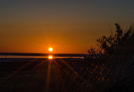 Zonsondergang op Schier