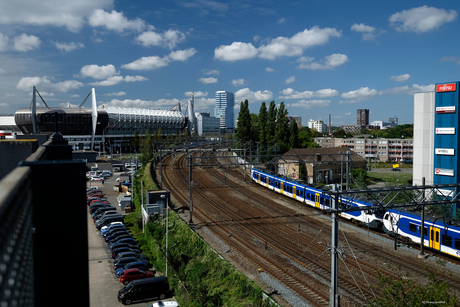PSV stadion en spoorweg station Eindhoven