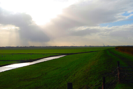 Zaandam vanuit de polder