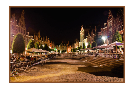 stadslandschap bij avondlicht