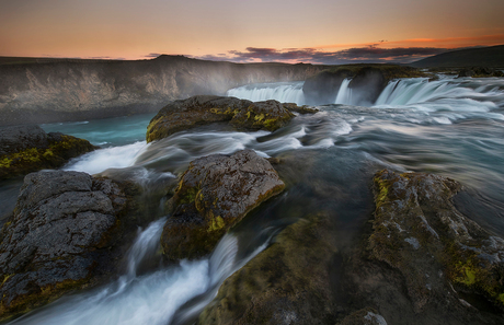 sunset @ Godafoss iceland ....