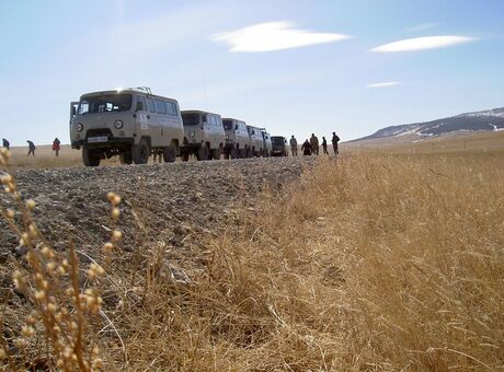 UAZ busjes in Mongolie