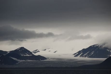 Sneeuwlucht op Spitsbergen