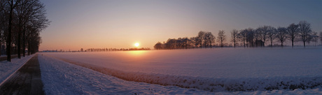 Panorama Zonsondergang Winter