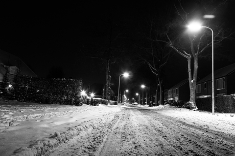 Langkampweg by night with snow 02