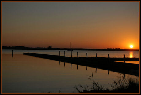 Varen bij zonsondergang