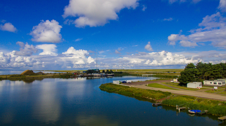 Dronefoto afsluitdijk