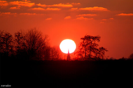 Een koude zonsondergang