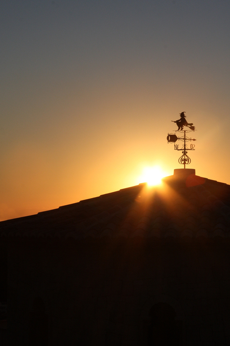 morning sunshine over the roof