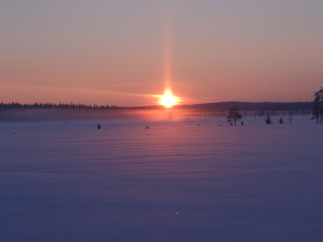 Finland winter sunset