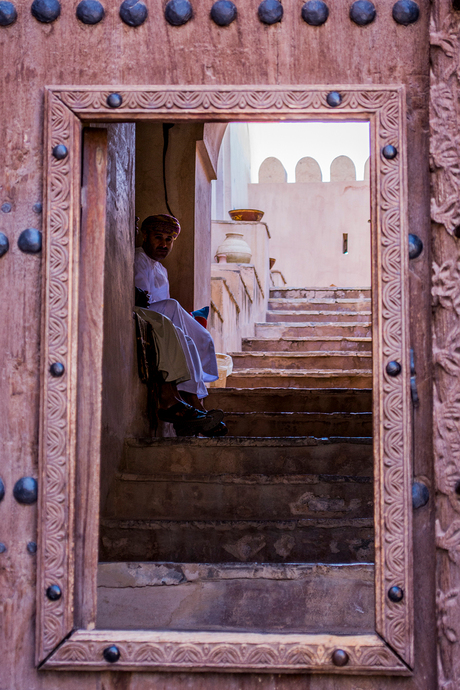 Entree bij Fort Nakhl, Oman