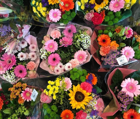 Bloemen in de supermarkt