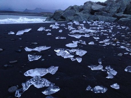 'Diamond Beach' by night (Jokulsarlon IJsland)