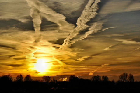 Zonsondergang boven Stad