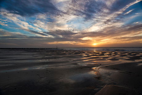 Zonsondergang Strand Cadzand