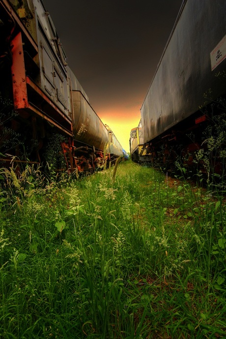 Between locomotives