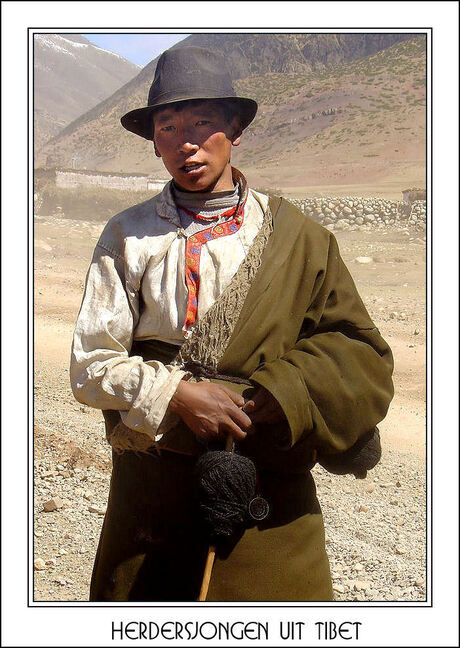 Herders jongen uit Tibet